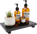 Black Bathroom Counter Tray Organizer Wood Riser Stand Kitchen Soap Holder by Renawe