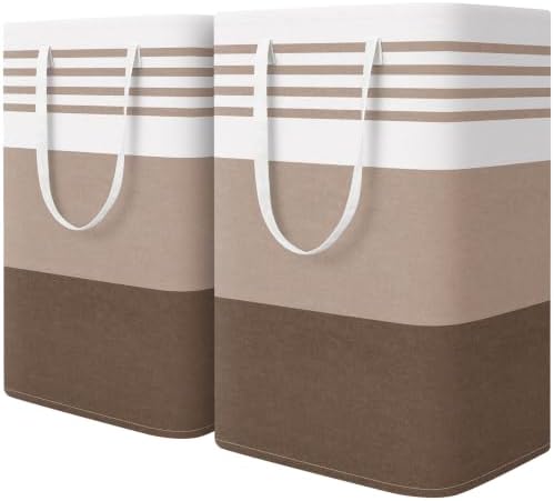 WOWBOX 2 Pack Laundry Baskets, Collapsible Dirty Clothes Laundry Hampers by WOWBOX