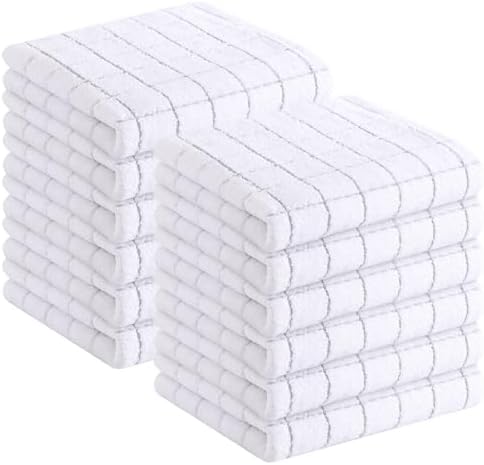 Homaxy 100% Cotton Terry Kitchen Towels, 12 Pack by Homaxy