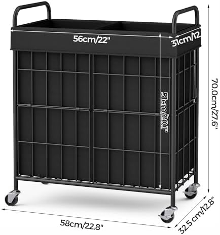 100L 2-Section Laundry Hamper - Image 7