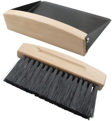 Hordion Small Dust Pan and Brush Set, Mini Hand Whisk Broom & Dustpan Black - Image 4