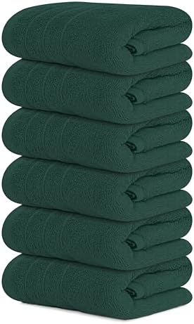 Tens Towels 6 Piece Hand Towels Set 16 x 28 Inches, Hunter Green by TensTowels