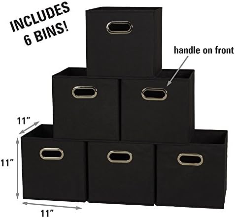Household Essentials Foldable Fabric Storage Bins 6 Piece Set, Strong - Image 2