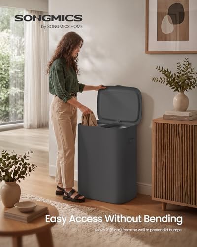 SONGMICS Laundry Hamper with Lid, 160L Double Laundry Basket, Steel Frame - Image 2