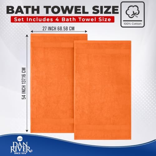 DAN RIVER 600 GSM Cotton Large Bath Towels Set of 4, 27 x 54 Inches - Image 2