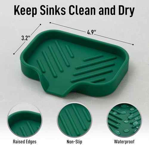 Zulay Kitchen Small Silicone Sponge Holder – Space-Saving Sink Organizer Tray - Image 4