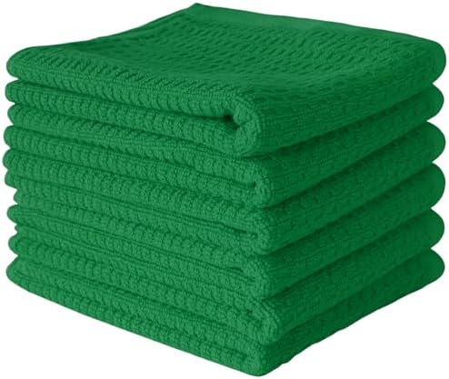 CRAFTSWORTH Cotton Kitchen Towels15 x 26" Solid Green Kitchen Hand Towels - Image 2