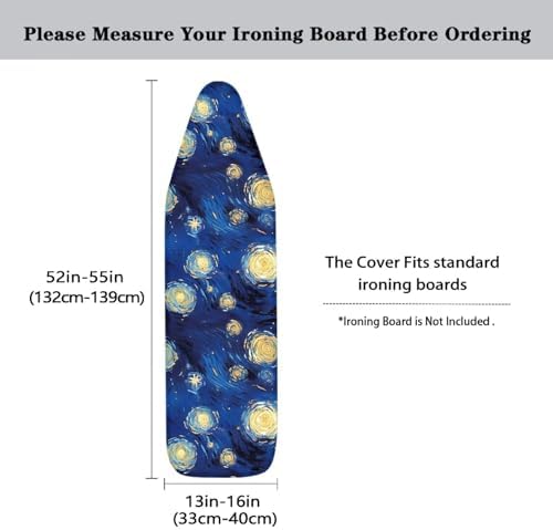 Galaxy Star Steam Ironing Board Cover Standard Size 15" X 54", Starry Night Oil - Image 5