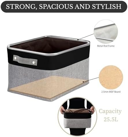 DECOMOMO Storage Bins, Large Fabric Storage Baskets - Image 3