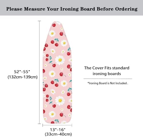 Daisy Cherry Ironing Board Cover and Pad Soft Fabric Cover - Image 6