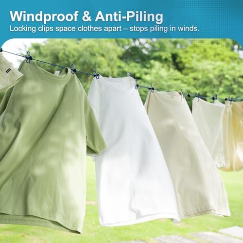 2 Pack Retractable Portable Travel Clothesline, Camping Clothing Line Set - Image 6