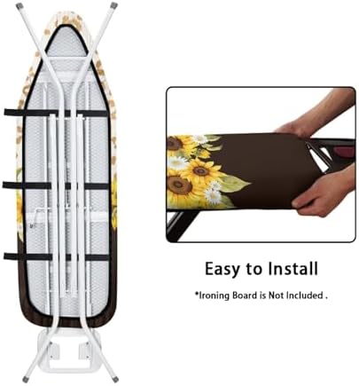 GLENLCWE Sunflower Leopard Print Ironing Board Cover, 54x15 inches, Floral Iron - Image 4