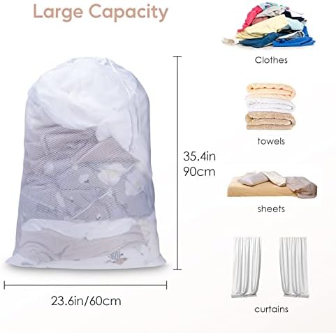 Meowoo Large Mesh Laundry Bag, 24×36inch Heavy Duty Mesh Laundry Bags - Image 3