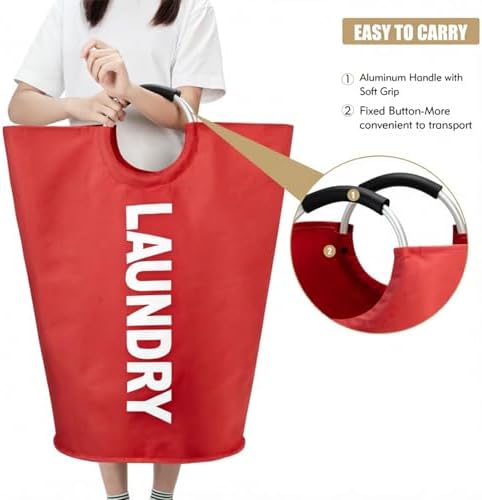 Maxsilan 125L X-Large Laundry Basket Bag, Collapsible Tall Hamper - Image 5