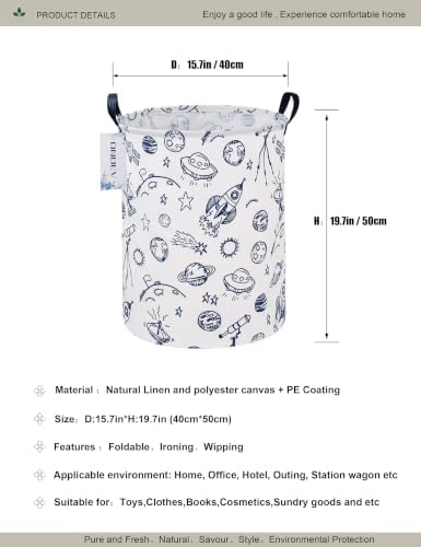 Round collapsible Large Space Rocket Laundry Hamper - Image 2