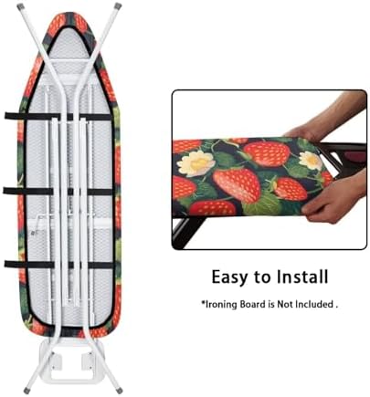 Vivid Strawberry Print Stain Resistant Polyester Ironing Covers, Cartoon Red - Image 4