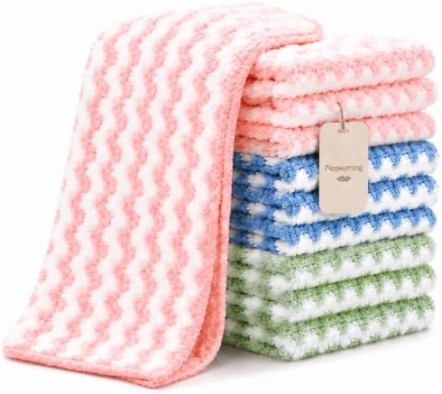 10 Pack Mircofiber Dish Cloths, Upgrade Kitchen Dish Rags, Reusable Cleaning by Neoweming-Lessismore