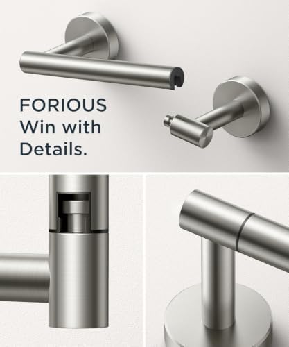 FORIOUS Toilet Paper Holder Wall Mount, Stainless Steel Rustproof Double Post - Image 5