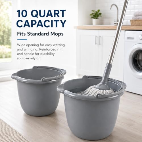 Mop Bucket 10Qt Plastic with Spout and Handle - Image 7