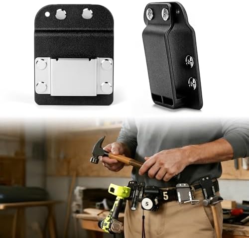 Heavy-Duty Tape Measure and Hammer Holder, Low-Profile Drill Belt Clip & Hammer by FXBSQF