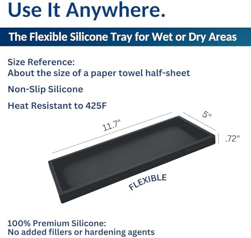 Spacewiser Silicone Countertop & Vanity Tray – 11.7” Bathroom Counter Tray - Image 3