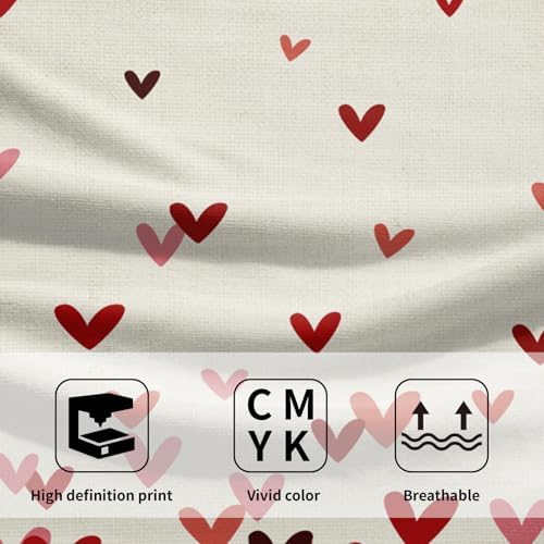 Pink Red Love Heart Hand Towels Pack of 2 Happy Valentine's Day Fingertip - Image 3