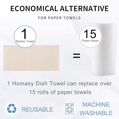 Homaxy 100% Cotton Terry Kitchen Towels, 8 Pack - Image 6