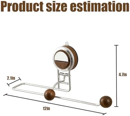 Suction Cup Paper Towel Holder Under Cabinet, Metal No Drilling Stick On Paper - Image 2