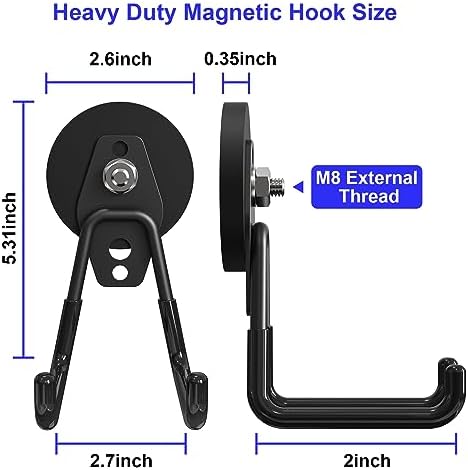 Magnetic Garage Hooks, Hoses and Garden Tools, No-Drill Storage - Image 6