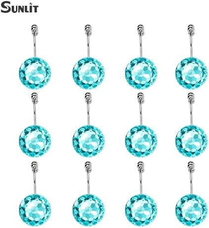 Sunlit Luxury Design Round Teal Blue Diamond Crystal Gem Bling - Image 3
