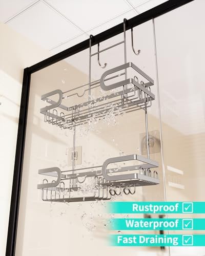 HapiRm Shower Caddy over Door- Hanging Shower Organizer - Image 4