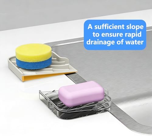 Sponge Holder for Kitchen Sink, Dish Sponge Holder Soap Tray - Image 4