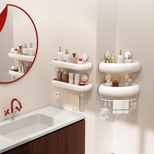 CICUFY Shower Caddy Suction Cup, 2 Pack No Drilling Corner Shower Shelves - Image 3