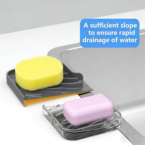 Sponge Holder for Kitchen Sink, Dish Sponge Holder Soap Tray - Image 5