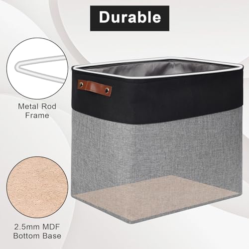 Bagnizer Large Fabric Storage Baskets | 50L Storage Bins, Decorative Linen - Image 4