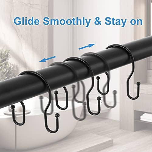 12 Pack Double Shower Curtain Hooks Rings, TENOVEL Double Sided Shower Curtain - Image 6