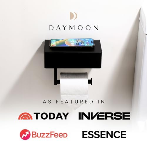 Day Moon™ Matte Black Toilet Paper Holder - Image 4