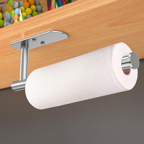 VAEHOLD Adhesive Paper Towel Holder Under Cabinet Mount, Wall Mounted Paper - Image 2