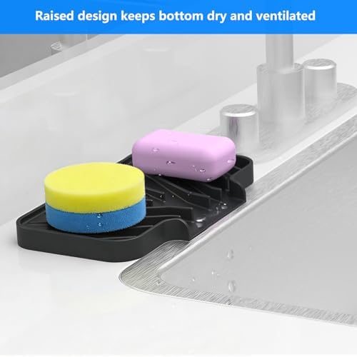 Sponge Holder for Kitchen Sink, Dish Sponge Holder Soap Tray - Image 3