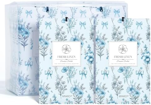 MYARO 20 Pack Linen Scented Sachets, Closet Deodorizer Car Air Freshener by MYARO