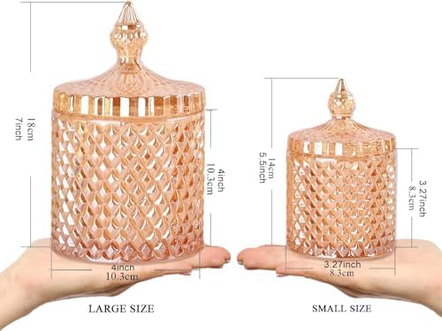 2 Pack Glass Qtip Holder, Apothecary Jars - Image 2