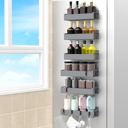 HuggieGems 6 Pack Magnetic Spice Rack Organizer by HuggieGems