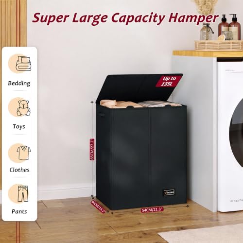 135L Laundry Hamper 2 Section, Large Laundry Hamper - Image 2