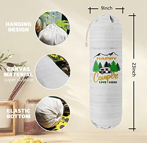 Happy Campers Grocery Bags Holder Organizer, Wall Mount Plastic Bags Storage - Image 2