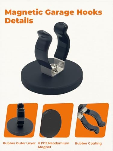 Universal Magnetic Garage Hooks, Magnet Base - Image 2