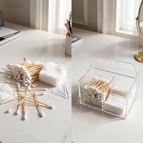 Clear Acrylic Cotton Swab Ball Holder Qtip Organizer - Image 4