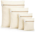 IMIKEYA Mesh Laundry Bags for Delicates, 4 Pack Cotton Zippered Wash Bags in 4 by IMIKEYA