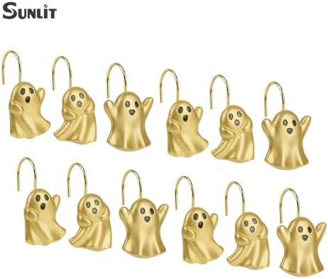 Sunlit Ghost Shower Curtain Hooks, Home Decorative Shower Curtain Rings - Image 6