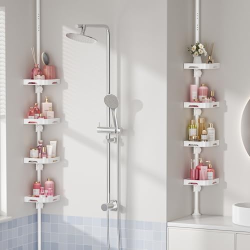 shuang qing 4-Tier Corner Shower Caddy Tension Pole Organizer - Image 5