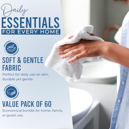 DAN RIVER 60 Pack Wash Cloths for Showering - Image 3